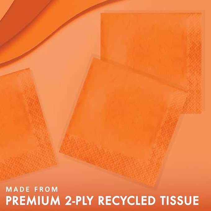 TOUCH OF COLOUR SUNKISSED LUNCHEON NAPKINS 50 PIECES, ORANGE - Image 2